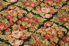 Needlepoint Floral Brown Floral Cotton Wool Handmade Area Rug 6'0'' x 9'1''