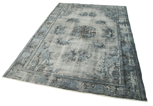 Oyma Vintage Grey Vintage Cotton Wool Handmade Area Rug 5'8'' x 8'8''
