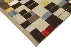 PonponBeige Geometric Cotton Wool Handmade Area Rug 8'0'' x 10'10''