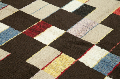 PonponBeige Geometric Cotton Wool Handmade Area Rug 8'0'' x 10'10''