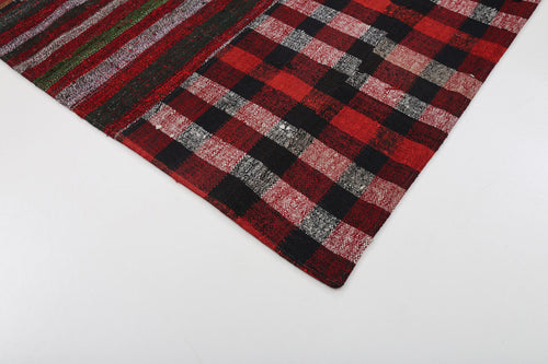 Kirk Yama Red Patchwork Cotton Wool Handmade Area Rug 6'3'' x 9'10''