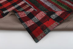 Kirk Yama Red Patchwork Cotton Wool Handmade Area Rug 6'3'' x 9'10''