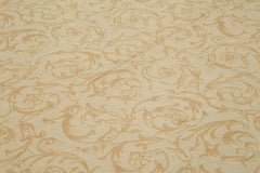 Needlepoint Floral Beige Floral Cotton Wool Handmade Area Rug 10'4'' x 14'7''