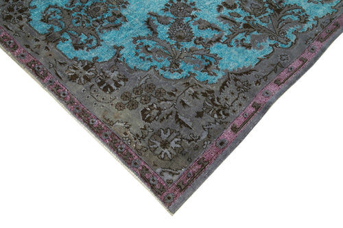 Oyma Vintage Blue Vintage Cotton Wool Handmade Area Rug 6'7'' x 10'6''