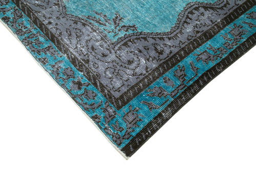 Oyma Vintage Turquoise Vintage Cotton Wool Handmade Area Rug 5'11'' x 9'0''