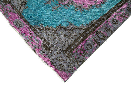 Oyma Vintage Turquoise Vintage Cotton Wool Handmade Area Rug 5'0'' x 7'9''