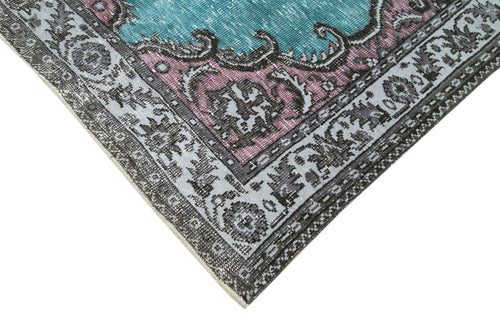 Oyma Vintage Blue Vintage Cotton Wool Handmade Area Rug 5'0'' x 8'3''