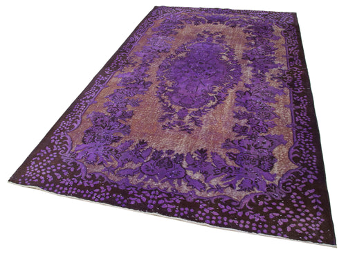 Oyma Vintage Purple Vintage Cotton Wool Handmade Area Rug 5'9'' x 9'8''