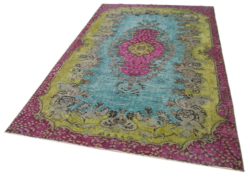 Oyma Vintage Pink Vintage Cotton Wool Handmade Area Rug 5'7'' x 8'11''