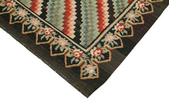 Moldovian Floral Brown Floral Cotton Wool Goat Hair Handmade Rug 5'4'' x 7'1''