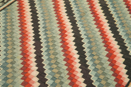 Moldovian Floral Brown Floral Cotton Wool Goat Hair Handmade Rug 5'4'' x 7'1''