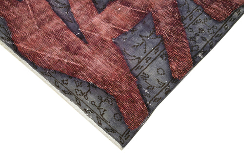 Oyma Vintage Purple Vintage Cotton Wool Handmade Area Rug 5'2'' x 8'8''