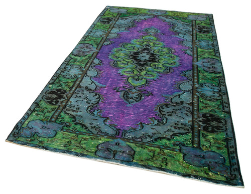 Oyma Vintage Purple Vintage Cotton Wool Handmade Area Rug 5'2'' x 9'0''