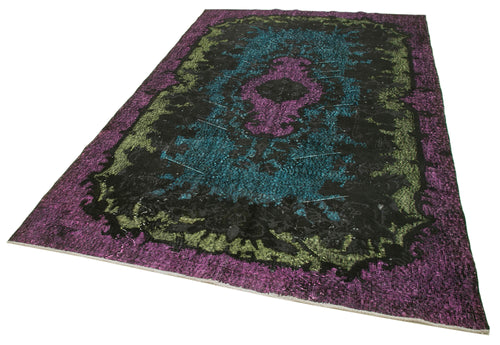 Oyma Vintage Purple Vintage Cotton Wool Handmade Area Rug 6'2'' x 9'8''