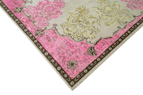 Oyma Vintage Pink Vintage Cotton Wool Handmade Area Rug 6'3'' x 9'6''