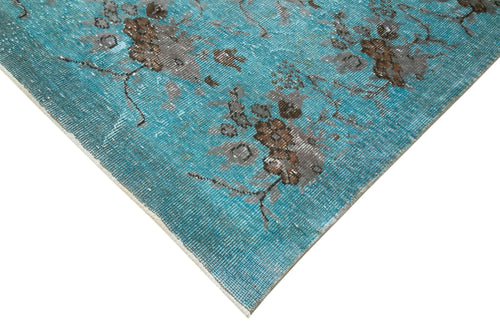 Oyma Vintage Turquoise Vintage Cotton Wool Handmade Area Rug 5'5'' x 8'8''