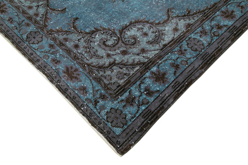Oyma Vintage Turquoise Vintage Cotton Wool Handmade Area Rug 6'4'' x 10'4''