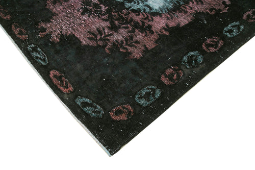 Oyma Vintage Black Vintage Cotton Wool Handmade Area Rug 6'0'' x 9'3''