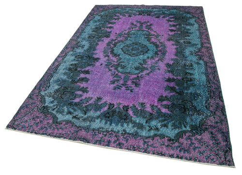 Oyma Vintage Blue Vintage Cotton Wool Handmade Area Rug 5'9'' x 9'0''