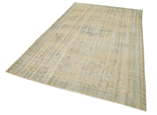 Vintage Beige Vintage Cotton Wool Handmade Area Rug 5'11'' x 9'9''