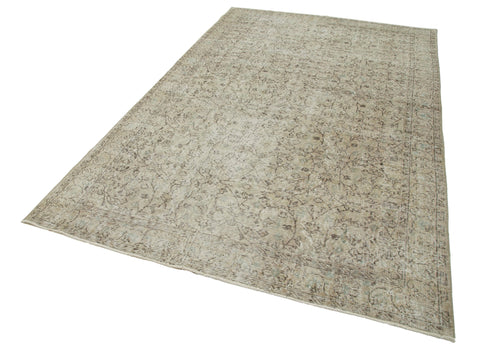 Vintage Beige Vintage Cotton Wool Handmade Area Rug 5'8'' x 9'1''