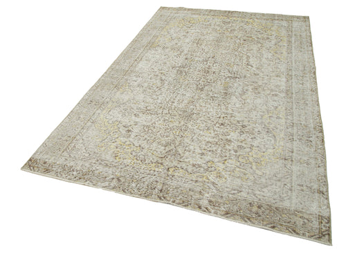 Vintage Beige Vintage Cotton Wool Handmade Area Rug 5'5'' x 8'10''