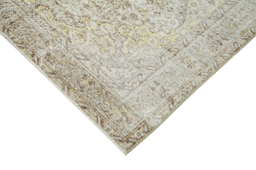 Vintage Beige Vintage Cotton Wool Handmade Area Rug 5'5'' x 8'10''