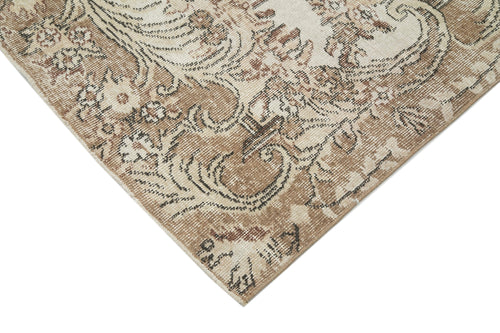 Vintage Beige Vintage Cotton Wool Handmade Area Rug 6'5'' x 9'8''