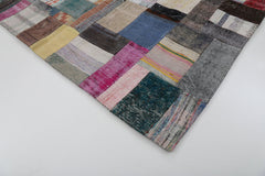 Kirk Yama Grey Patchwork Cotton Wool Handmade Area Rug 5'7'' x 7'11''