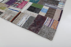Handmade Area Rug – Kirk Yama Grey Patchwork Cotton Wool Carpet 5'7''x7'10''
