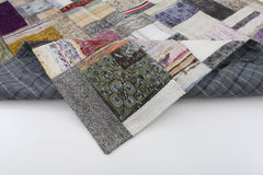 Kirk Yama Grey Patchwork Cotton Wool Handmade Area Rug 5'7'' x 7'11''