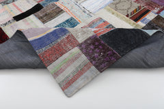 Kirk Yama Grey Patchwork Cotton Wool Handmade Area Rug 5'8'' x 7'10''