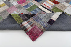 Kirk Yama Grey Patchwork Cotton Wool Handmade Area Rug 6'7'' x 9'11''