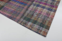 Kirk Yama Grey Patchwork Cotton Wool Handmade Area Rug 6'3'' x 9'11''