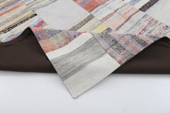 Kirk Yama Beige Patchwork Cotton Wool Handmade Area Rug 6'11'' x 9'10''