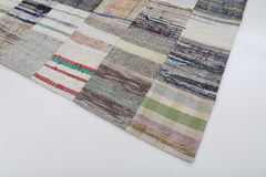 Kirk Yama Beige Patchwork Cotton Wool Handmade Area Rug 6'11'' x 9'10''