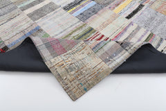 Kirk Yama Beige Patchwork Cotton Wool Handmade Area Rug 6'11'' x 9'10''