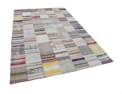 Handmade Area Rug | Turkish Patchwork 6x9 Foot Cotton Wool Carpet Durable Floor Covering