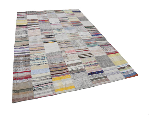 Handmade Area Rug | Turkish Patchwork 6x9 Foot Cotton Wool Carpet Durable Floor Covering