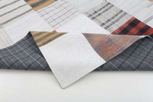 Kirk Yama Beige Patchwork Cotton Wool Handmade Area Rug 5'9'' x 7'11''