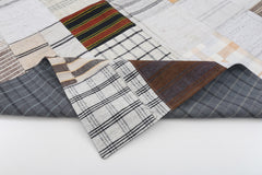 Kirk Yama Beige Patchwork Cotton Wool Handmade Area Rug 5'9'' x 7'11''