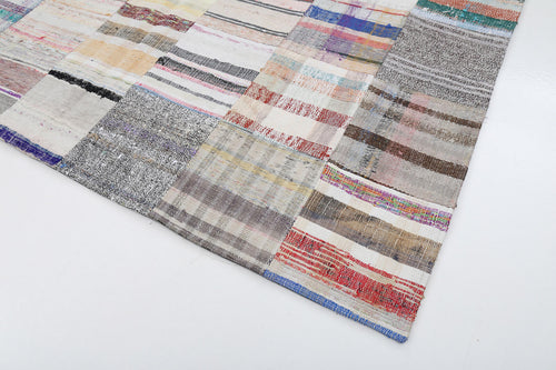 Kirk Yama Beige Patchwork Cotton Wool Handmade Area Rug 6'7'' x 9'10''