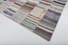 Handmade Area Rug – Kirk Yama Beige Patchwork Cotton Wool Carpet 6'7''x9'10''