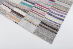 Kirk Yama Beige Patchwork Cotton Wool Handmade Area Rug 6'8'' x 9'10''