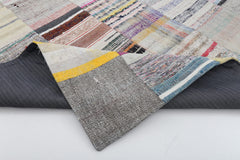 Kirk Yama Beige Patchwork Cotton Wool Handmade Area Rug 6'8'' x 9'10''