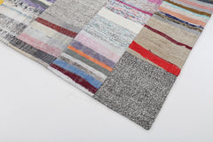 Kirk Yama Beige Patchwork Cotton Wool Handmade Area Rug 6'8'' x 9'10''