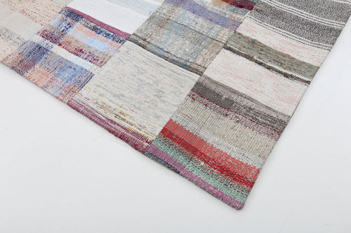 Handmade Area Rug - Beige Patchwork Wool Cotton Rug 6'7''x9'10'' by Agacan