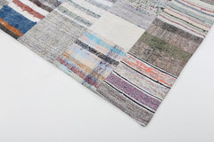 Kirk Yama Beige Patchwork Cotton Wool Handmade Area Rug 6'7'' x 9'11''