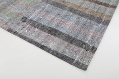 Handmade Area Rug - Turkish Patchwork Carpet 8'1"x11'6" Grey Cotton Wool