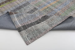 Handmade Area Rug - Turkish Patchwork Carpet 8'1"x11'6" Grey Cotton Wool